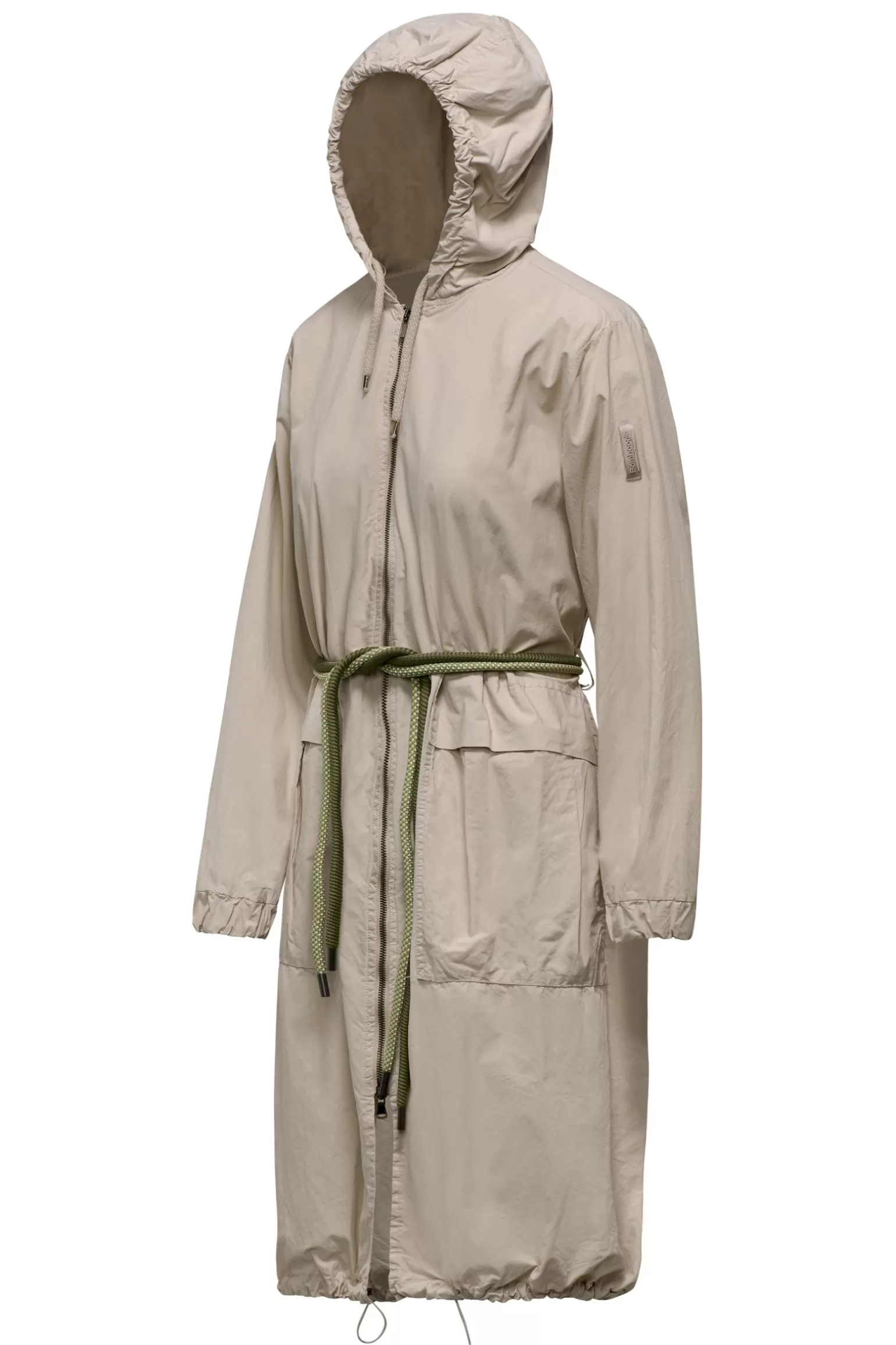 Donna Bomboogie Parka Lungo Sfoderato Con Cintura Bicolore In Corda