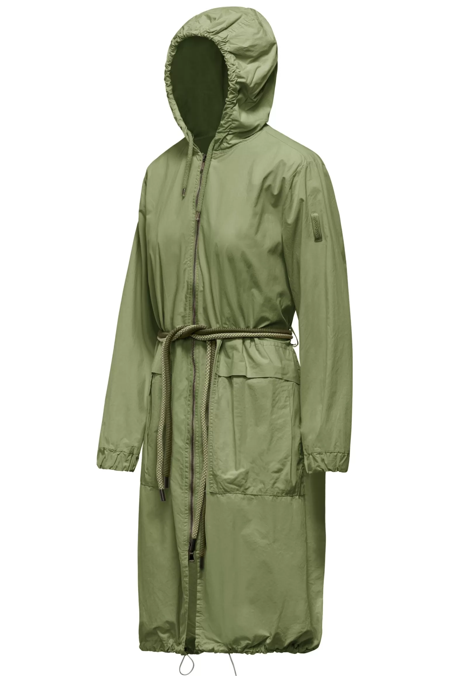 Donna Bomboogie Parka Lungo Sfoderato Con Cintura Bicolore In Corda