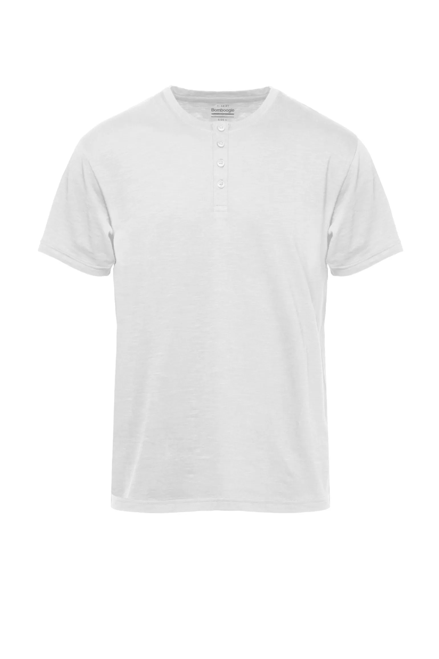 Uomo Bomboogie T-shirt Con Bottoni In Jersey Fiammato